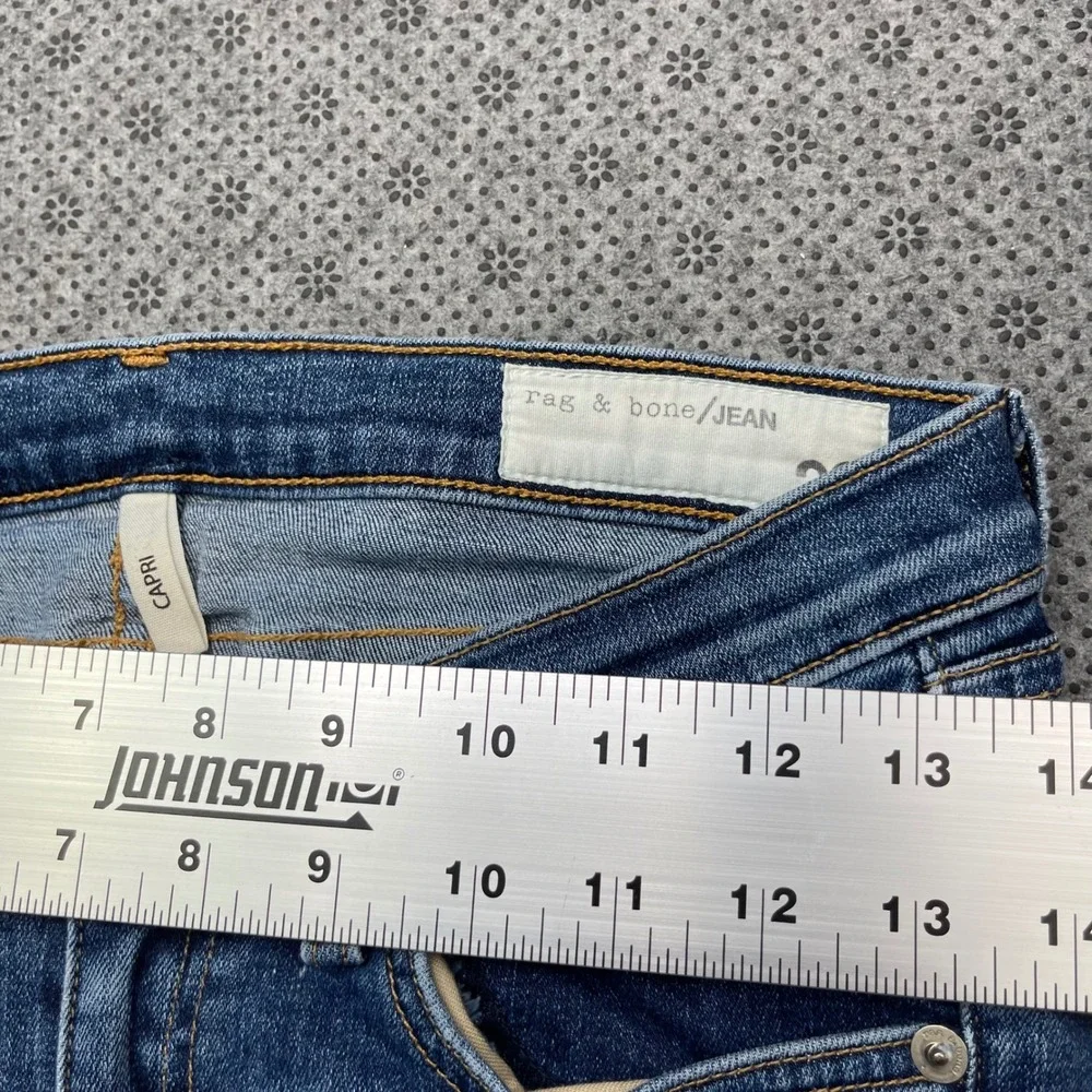 Rag & Bone Sonoma Capri Jeans Blue Slim Straight Stretch Denim Size 28 W1526K520